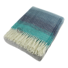 Plaid e100% Laine Vierge · Design Authentique avec des Bandes de Couleur d'Inspiration Marée · Ombre Seaside Blue